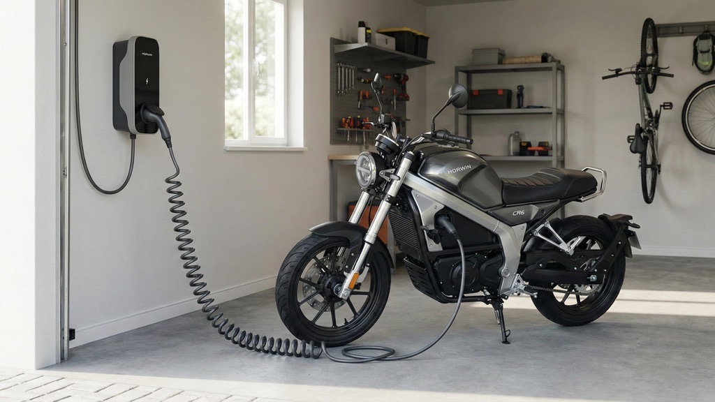 Horwin CR6 Review (2024): Urban Electric Café — The Smart Switch or a Stylish Compromise? 10 Horwin CR6 Home Charging Setup