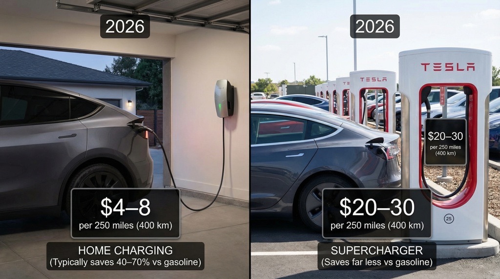how much does it cost to charge a tesla electricity