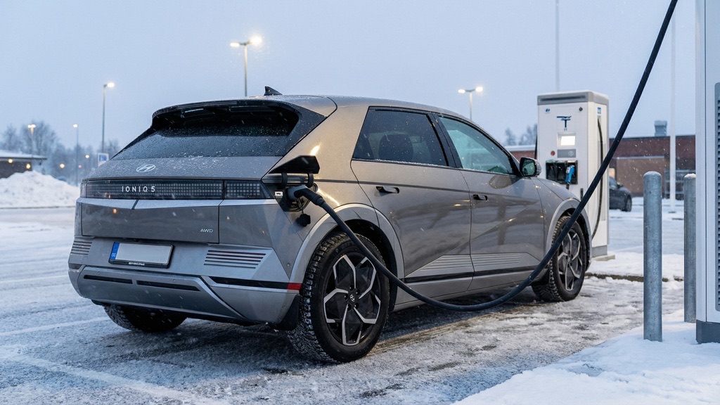 Hyundai Ioniq 5 AWD Fast Charging in Winter