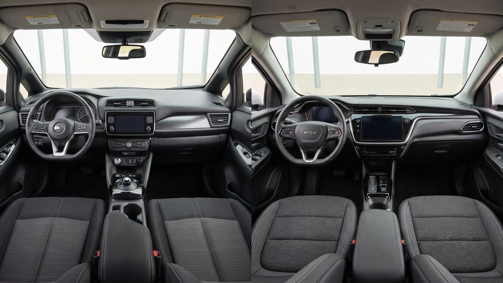 Nissan Leaf vs Bolt EUV Interior Comparison