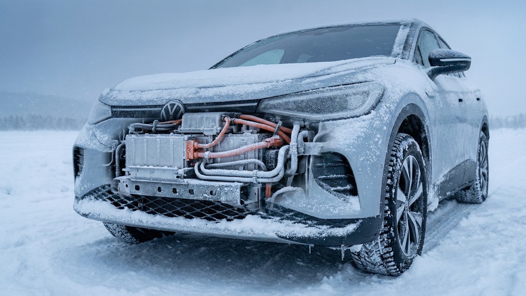 Liquid-solid-state battery pack operating in extreme cold conditions for electric vehicles