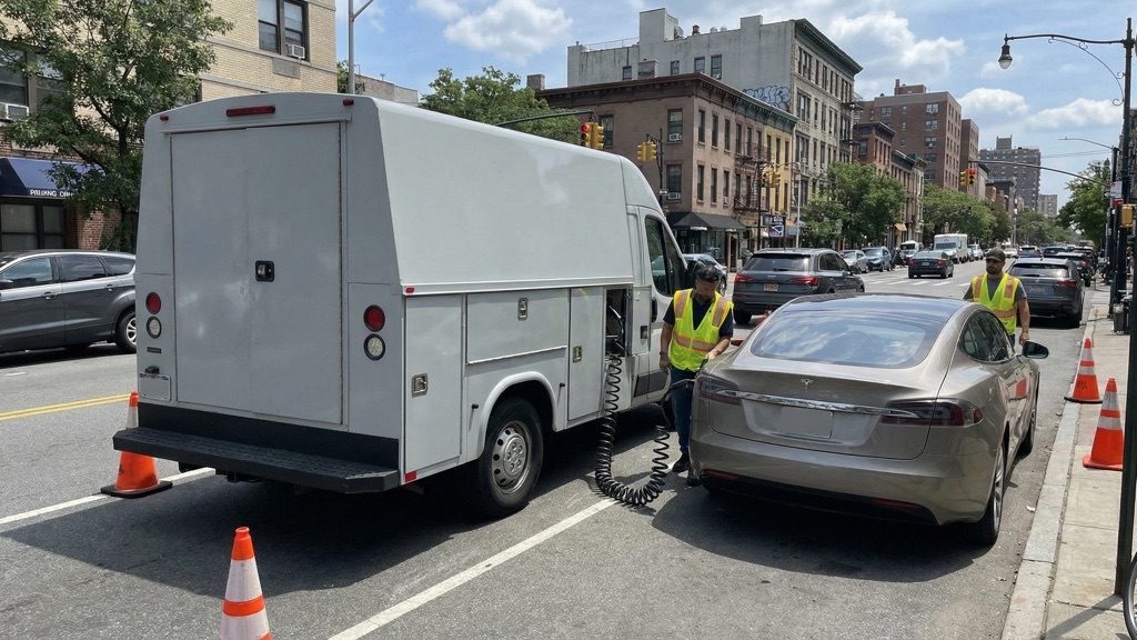 Mobile EV Emergency Charging Service in Action