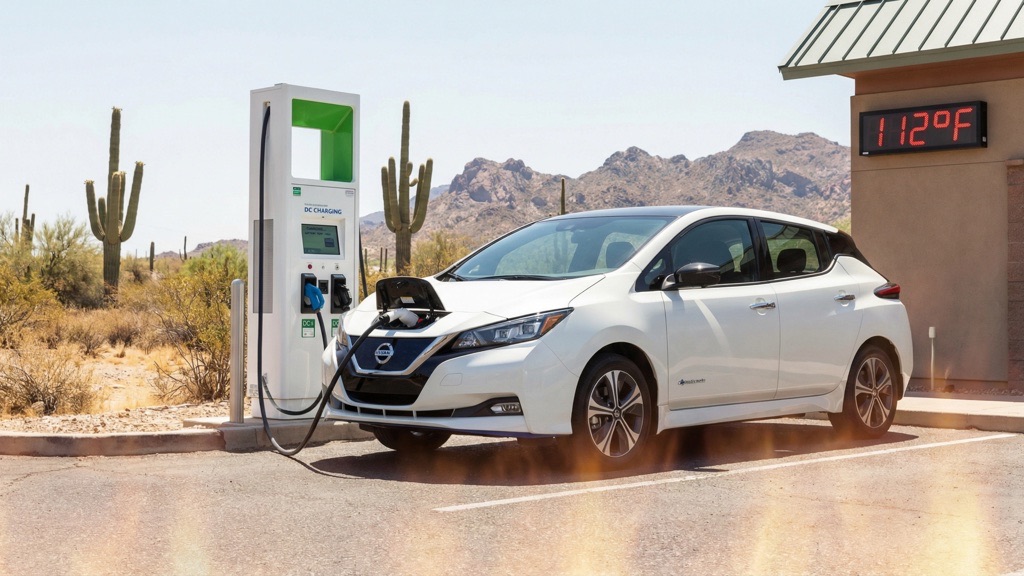 Nissan Leaf Charging in Hot Climate