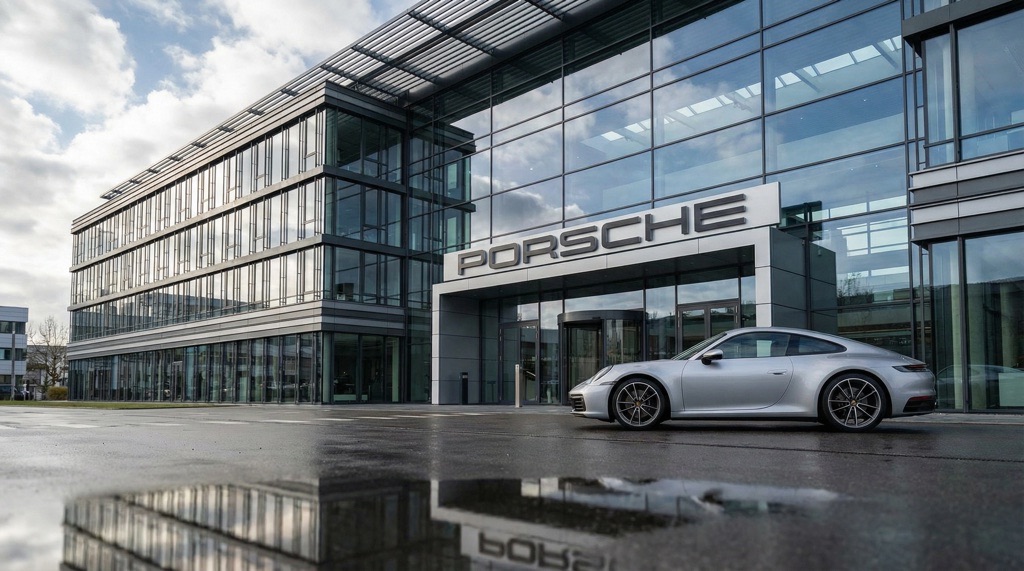 Porsche Eyes Cancellation of Electric 718 Cayman and Boxster After 7 Years and €1.8B Profit Loss 5 Exterior view of Porsche headquarters building in Stuttgart