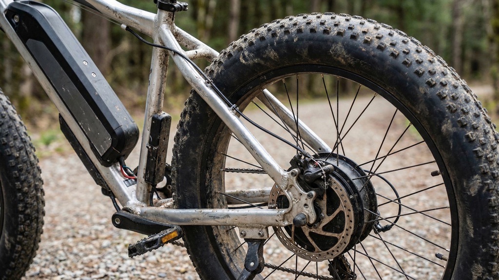 RadRover 750W Hub Motor and 4-Inch Tire Detail