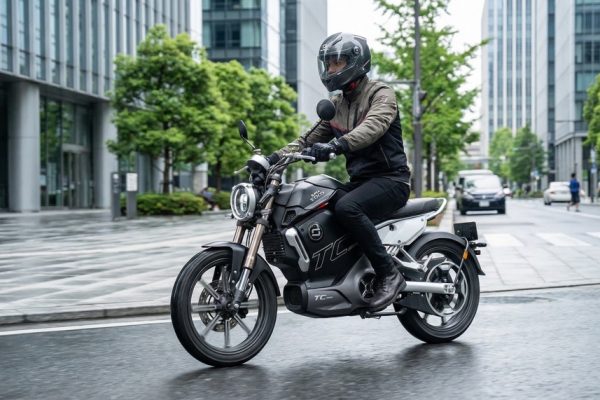 Super Soco TC Max electric motorcycle urban riding