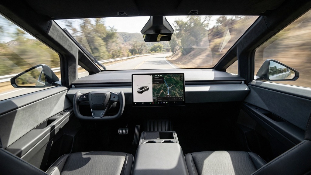 Tesla Cybertruck Steer-by-Wire Interior