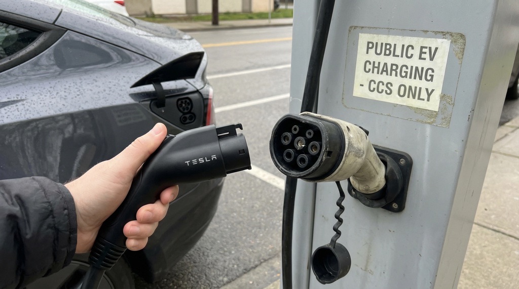 Tesla from the US using charging adapters outside North America