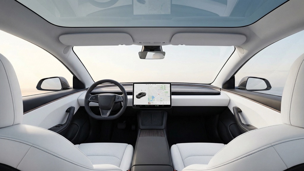 Tesla Model 3 (2026) Review: Real Highway Range, Charging Curve & Expert Verdict 11 Tesla Model 3 Minimalist Interior