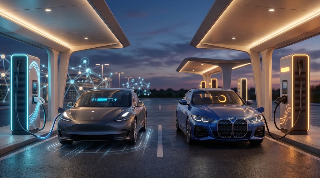 Tesla Model 3 and BMW i4 fast charging comparison