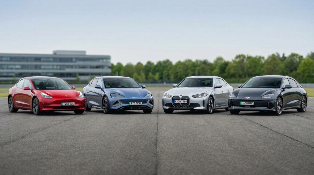 Tesla Model 3 vs BYD Seal vs BMW i4 vs Hyundai Ioniq 6