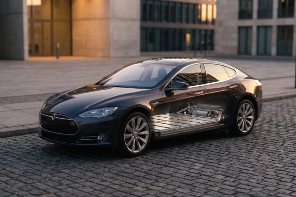 Tesla electric vehicle illustrating Tesla’s Real Battery Life and long-term battery durability in 2026
