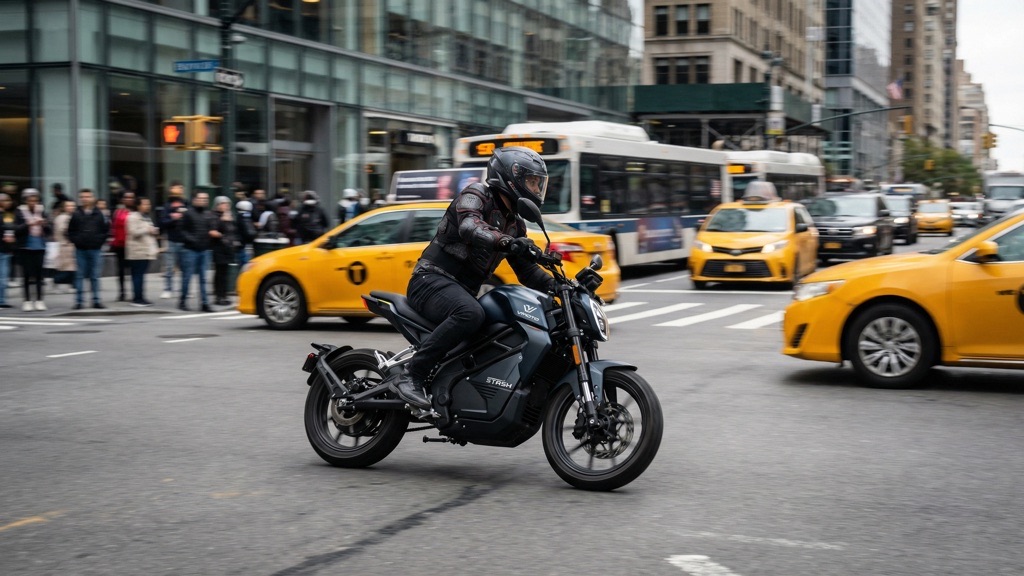 Vmoto Stash Riding in Urban Traffic