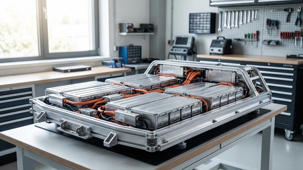 Modern EV Battery Pack with Cooling System